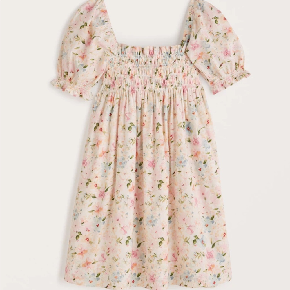 Abercrombie pastel floral short sleeve mini babydoll dress